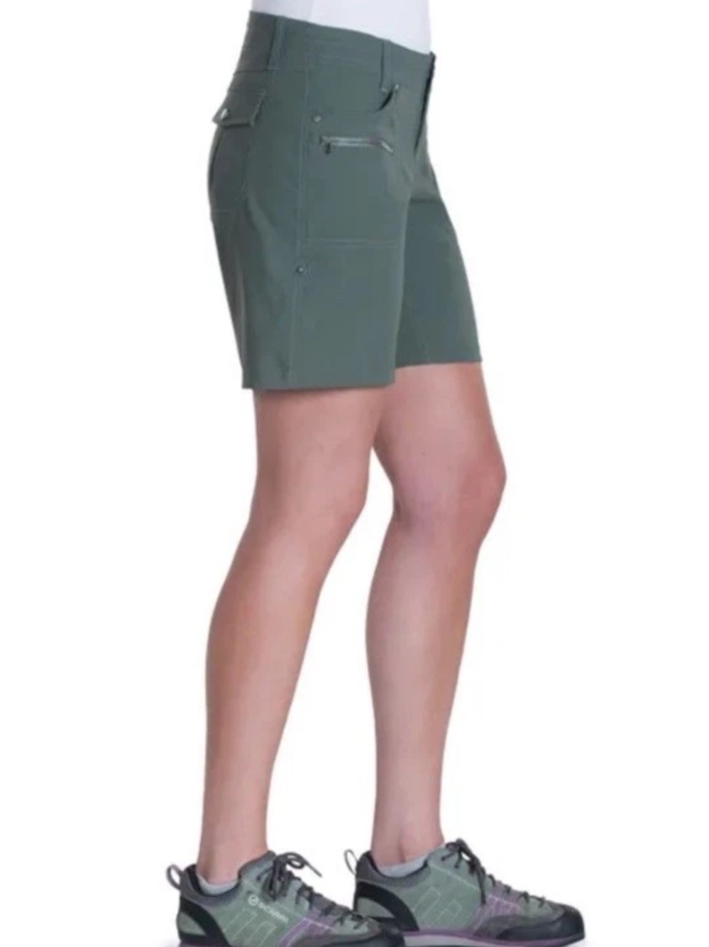 KÜHL Women’s Shorts Kliffside Air Roll Up Khaki Green Shorts New size 10 - Picture 3 of 14
